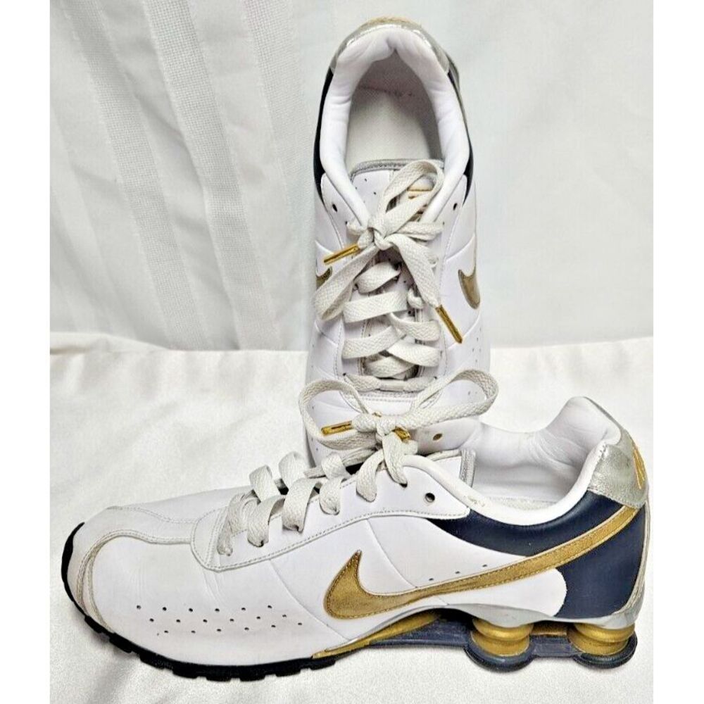 Nike Y2K 2009 women‎ SHOX 343907 -171 QS2 white gold silver running shoes 8.5